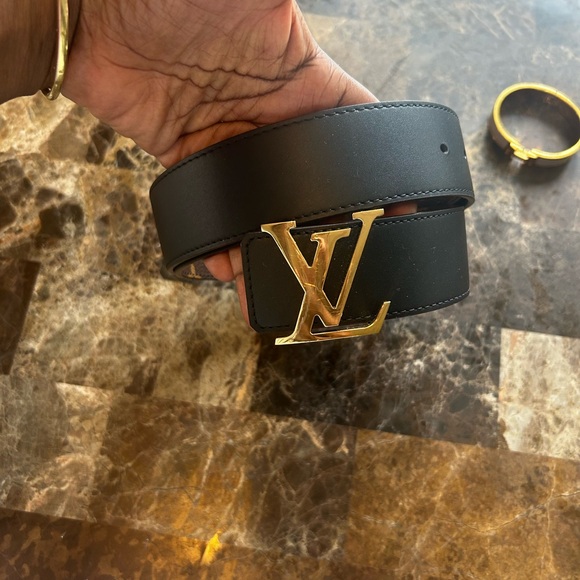 Louis Vuitton Brown Monogram Belt with Gold Buckle - Picture 5 of 5